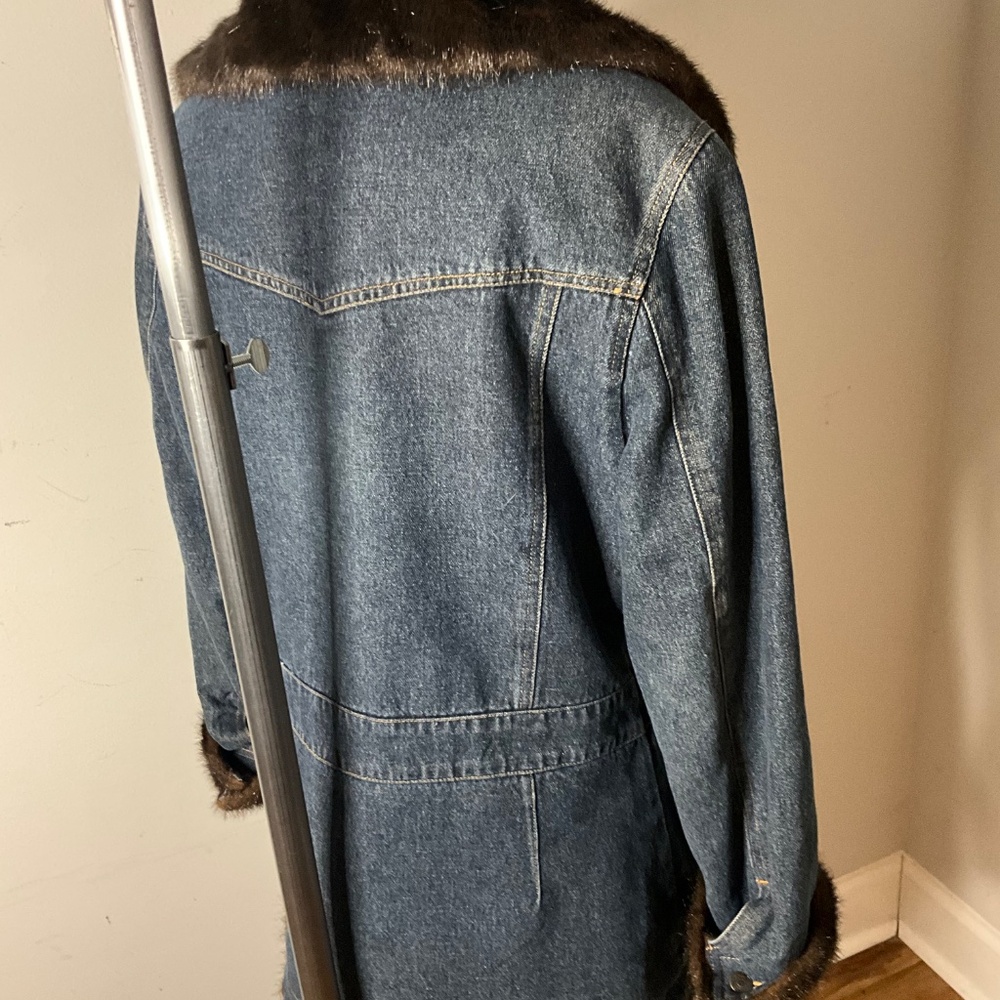 Faux Mink and Denim Jacket - Picture 6 of 8